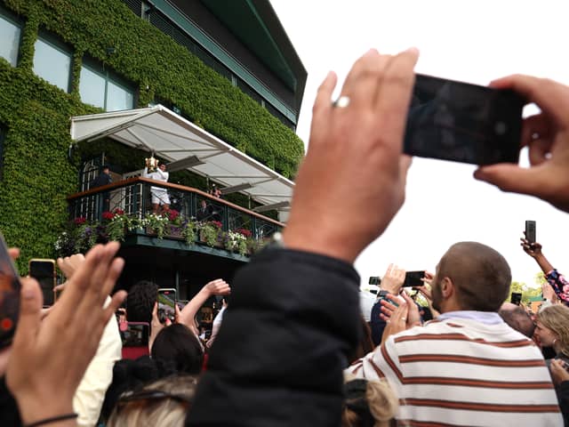 With the first round of Wimbledon set to begin on July 1 2024, here's our guide on how you can follow all the action on TV, on the radio, online and on social media ((Photo by Patrick Smith/Getty Images)