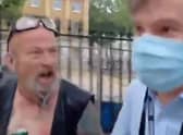 Newsnight political editor Nick Watt was chased and threatened by a group on Whitehall, in central London, on June 14, 2021. 