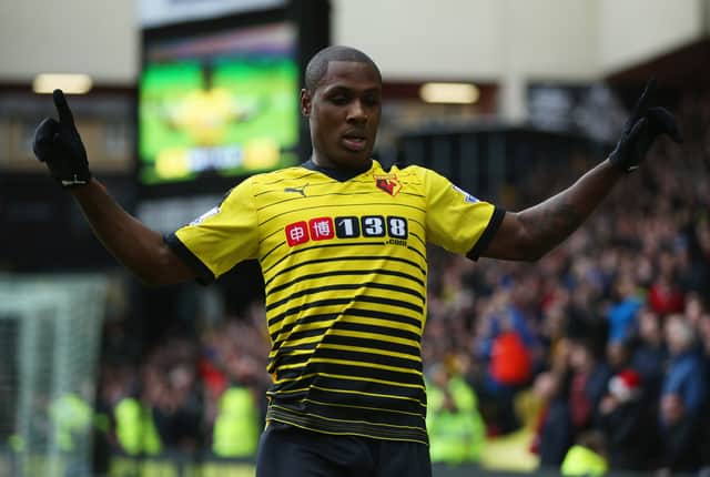 Odion Ighalo celebrating when he played for Watford Photo by Ian Walton/Getty Images