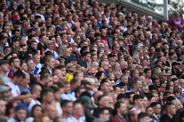 Crystal Palace fans (Photo by JUSTIN TALLIS/AFP via Getty Images)