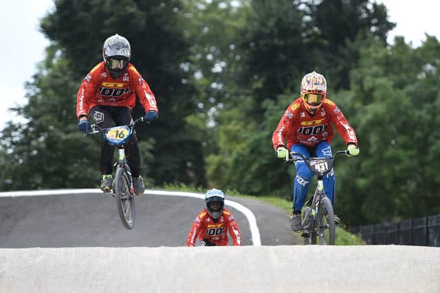 Youngsters race at the Peckham BMX track. Credit: Harriet Lander/Getty Images for National Lottery