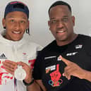 Olympics silver medallist Kye Whyte with his coach from Peckham BMX CK Flash. Credit: CK Flash