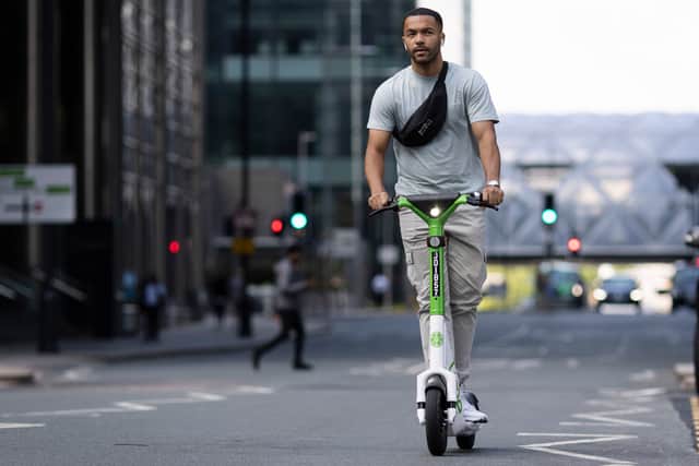 A member of the public rides an e-scooter as part of a London trial programme. Credit: Dan Kitwood/Getty Images