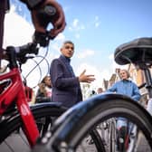 Mayor of London Sadiq Khan talking to cyclists. Credit: Leon Neal/Getty Images