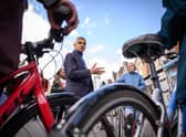 Mayor of London Sadiq Khan talking to cyclists. Credit: Leon Neal/Getty Images