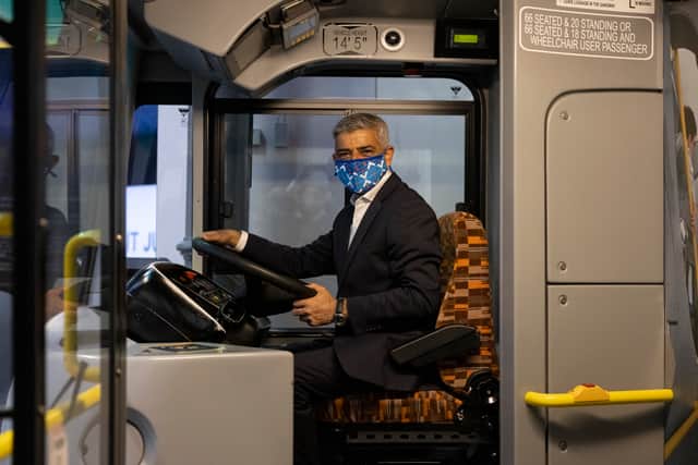 Mayor Sadiq Khan asked London’s transport authority, TfL, to continue to require riders to wear masks after England’s nationwide mask mandate ended. Credit: Dan Kitwood/Getty Images