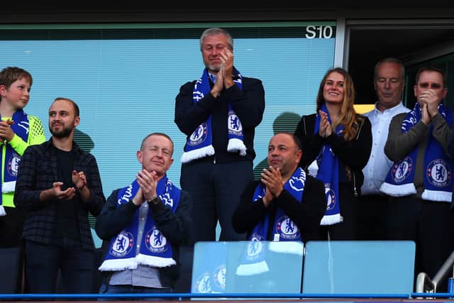 Roman Abramovich, Chelsea owner celebrate during a game (Photo by Clive Rose/Getty Images)