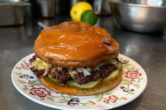 Four Legs’ famous cheeseburger. Credit: Four Legs