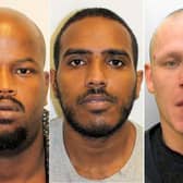 Gang members Abdulle, Sahal and Gogu, left to right. Credit: Sussex Police.