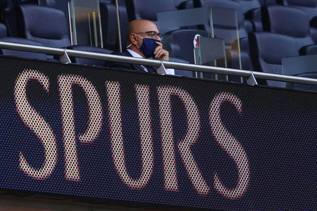 Daniel Levy , Chairman of Tottenham looks on from the stands (Photo by Richard Heathcote/Getty Images)