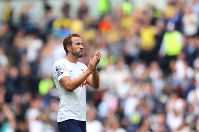 Harry Kane of Tottenham Hotspur applauds the fans (Photo by Catherine Ivill/Getty Images)