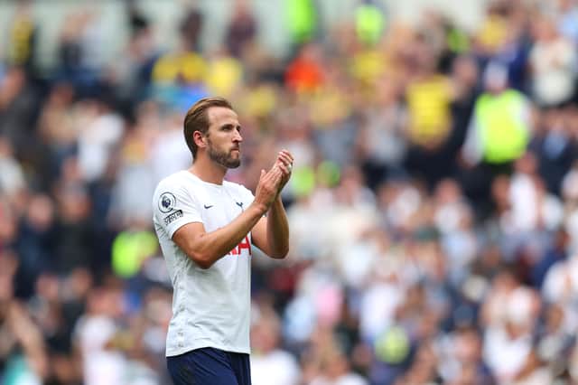 <p>Harry Kane of Tottenham Hotspur applauds the fans (Photo by Catherine Ivill/Getty Images)</p>