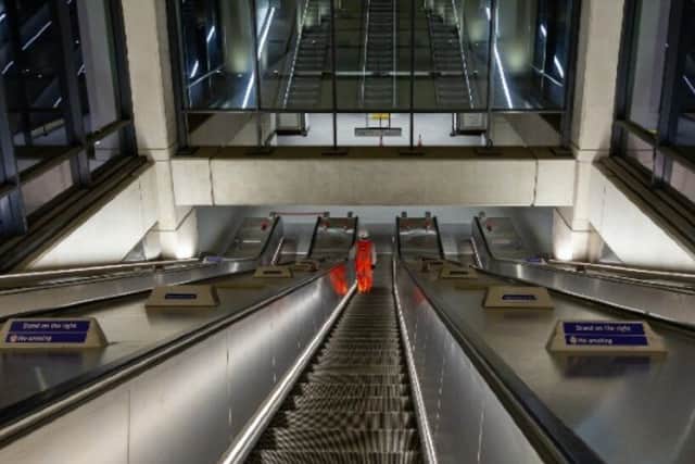 The escalators at Battersea Power Station station on the Northern Line extension. Credit: TfL