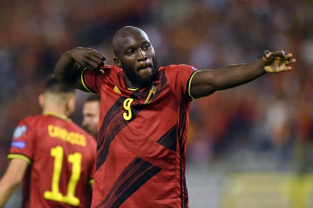 Belgium's forward Romelu Lukaku celebrates after scoring during the FIFA World Cup Qatar (Photo by JOHN THYS / AFP) (Photo by JOHN THYS/AFP via Getty Images)