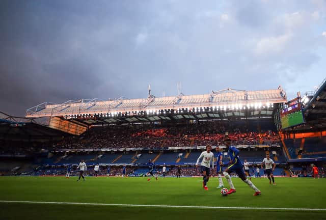 General view of the stadium as Callum Hudson-Odoi of Chelsea controls (Photo by Catherine Ivill/Getty Images)