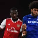 Everton striker Ellis Simms in action for the under-23s against Arsenal. Picture: Harriet Lander/Getty Images