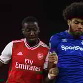 Everton striker Ellis Simms in action for the under-23s against Arsenal. Picture: Harriet Lander/Getty Images