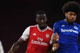 Everton striker Ellis Simms in action for the under-23s against Arsenal. Picture: Harriet Lander/Getty Images