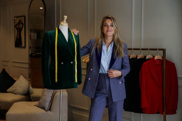 The Deck founder Daisy Knatchbull. The women’s tailors have opened on the male-dominated Savile Row and is the first shopfront on the street exclusively for women. Photo: Hollie Adams/Getty Images