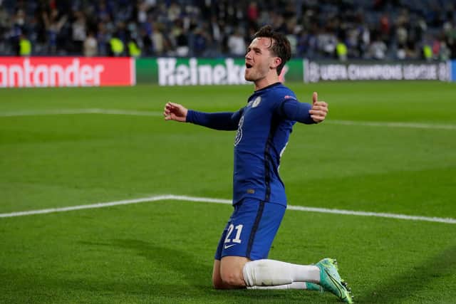 Ben Chilwell of Chelsea celebrates victory after the UEFA Champions League Final . (Photo by Manu Fernandez - Pool/Getty Images)