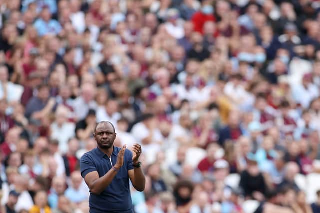  Patrick Vieira, Manager of Crystal Palace gives instructions (Photo by Eddie Keogh/Getty Images)
