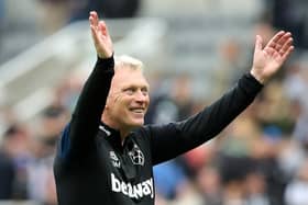 David Moyes, Manager of West Ham United celebrates their side’s victory Photo by Ian MacNicol/Getty Images)