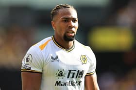 Adama Traore of Wolverhampton Wanderers looks on during the Premier League match