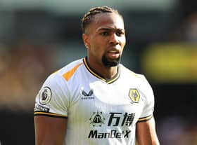 Adama Traore of Wolverhampton Wanderers looks on during the Premier League match