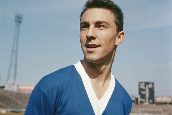 Jimmy Greaves of Chelsea FC poses for a portrait on 1st August 1957 at Stamford Bridge Stadium in London Photo by  Don Morley/Getty Images)