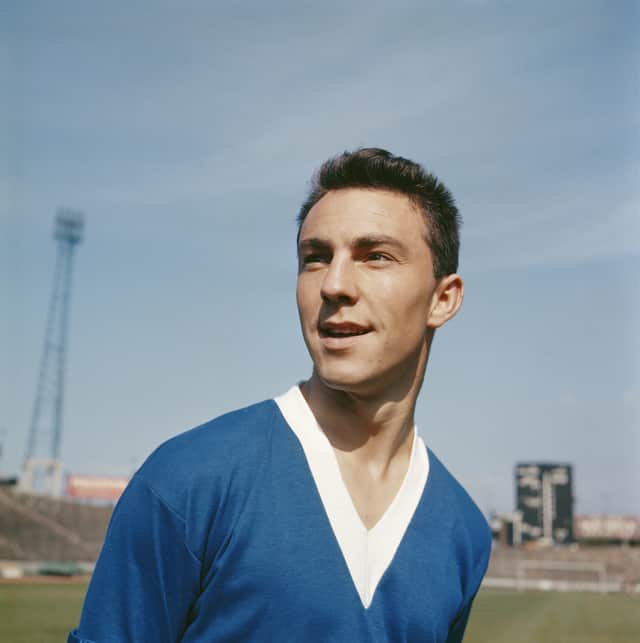 Jimmy Greaves of Chelsea FC poses for a portrait on 1st August 1957 at Stamford Bridge Stadium in London Photo by  Don Morley/Getty Images)