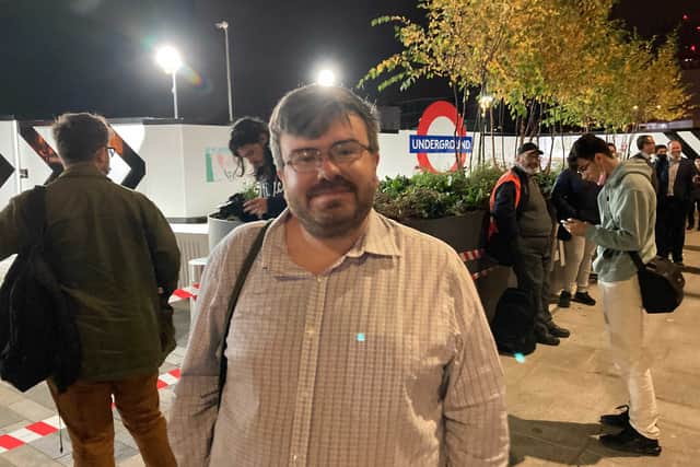 Youtuber Tom Wright at the opening of the Northern Line extension. Credit: BBC LDRS