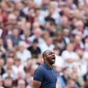 Patrick Vieira, Manager of Crystal Palace gives instructions to their side  during the Premier League match (Photo by Eddie Keogh/Getty Images)