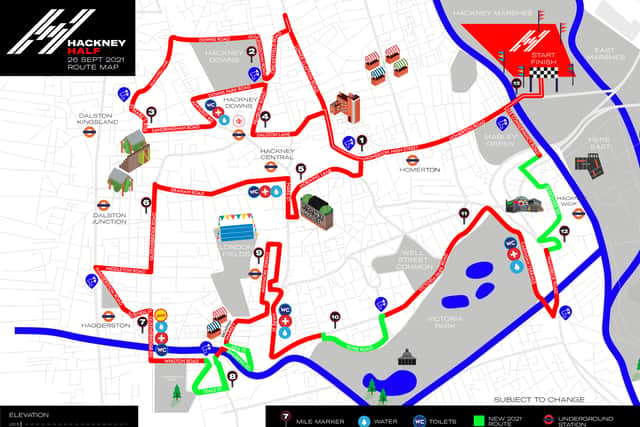 Hackney Half Marathon 2021 route. Credit: Limelight Sports