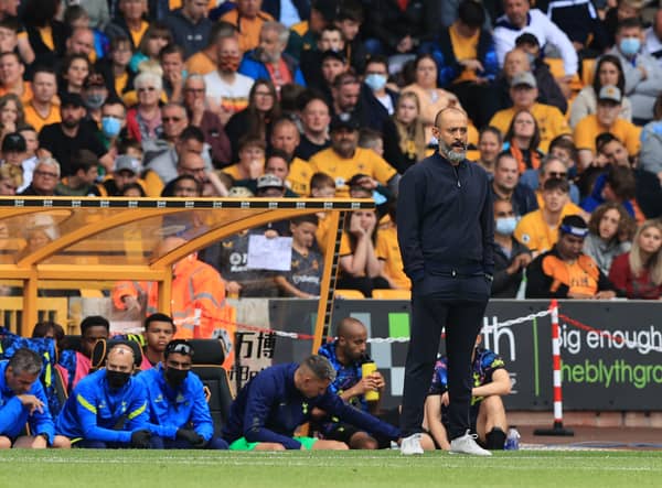 Nuno Espirito Santo, manager of Tottenham Hotspur looks on during the Premier League match (Photo by David Rogers/Getty Images)