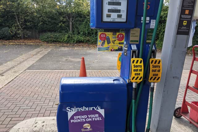 A Sainsbury’s in South London which has run out of petrol. Credit: Lynn Rusk