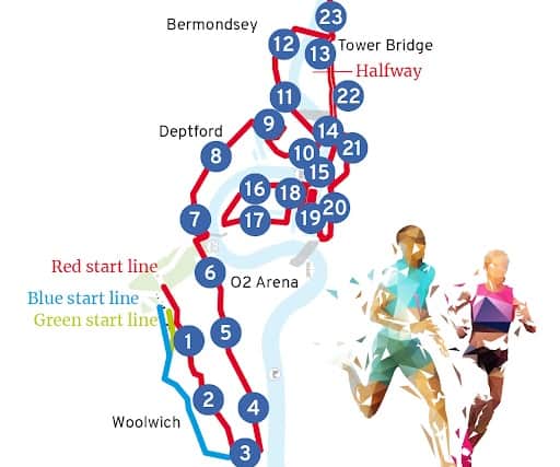 London Marathon Route. Credit: Mark Hall