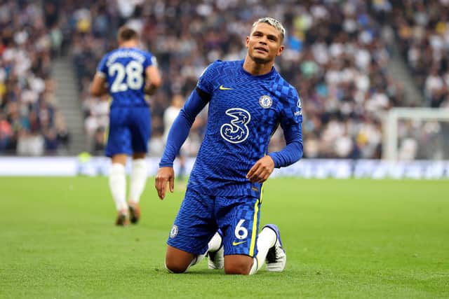 Thiago Silva of Chelsea  during the Premier League match between Tottenham Hotspur (Photo by Catherine Ivill/Getty Images)