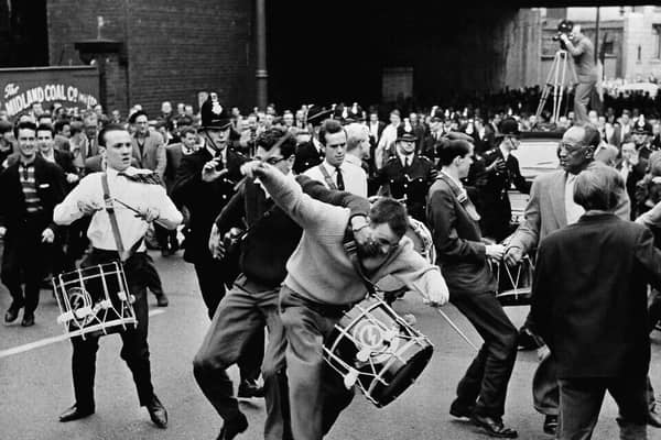 A riot breaks out between Group 62 and the extremist right-wing British union movement, during a march in July 29, 1962