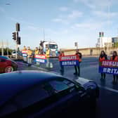 Insulate Britain protestors blocked four roads in London this morning. Credit: Insulate Britain