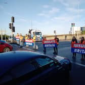 Insulate Britain protestors blocked four roads in London this morning. Credit: Insulate Britain