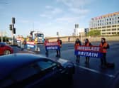 Insulate Britain protestors blocked four roads in London this morning. Credit: Insulate Britain