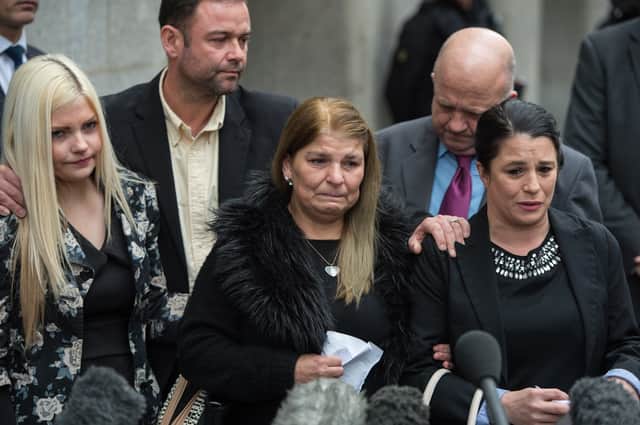 Stephen Port victim Jack Taylor’s family speak after the court case into the serial killer in 2016. The inquests into his victims have started. Credit: Chris J Ratcliffe/Getty Images