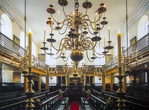 The Bevis Marks synagogue, a Grade-I listed building built in 1701. Credit: LDR Service