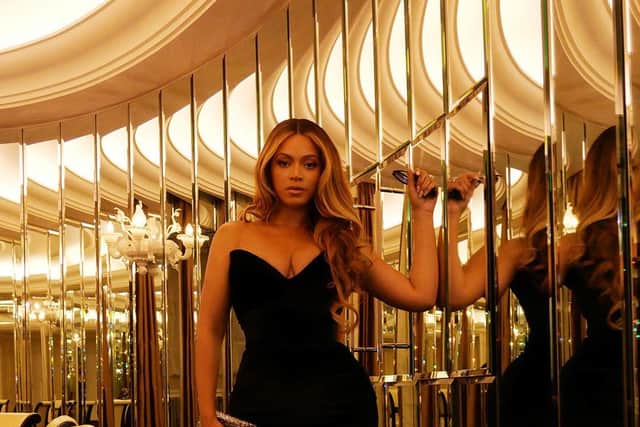 Beyonce posed for photos in the venue where her and Jay Z were staying, before heading to the BFI London Film Festival. Credit: Instagram/Beyonce