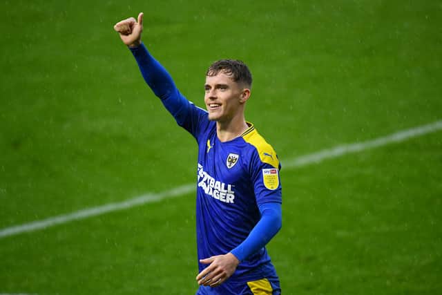 Luke McCormick of AFC Wimbledon acknowledges the fans  after the Sky Bet League  (Photo by Alex Davidson/Getty Images)