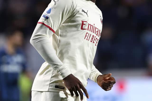 Fikayo Tomori of AC Milan looks on during the Serie A match between Atalanta BC v AC Milan  (Photo by Marco Luzzani/Getty Images)