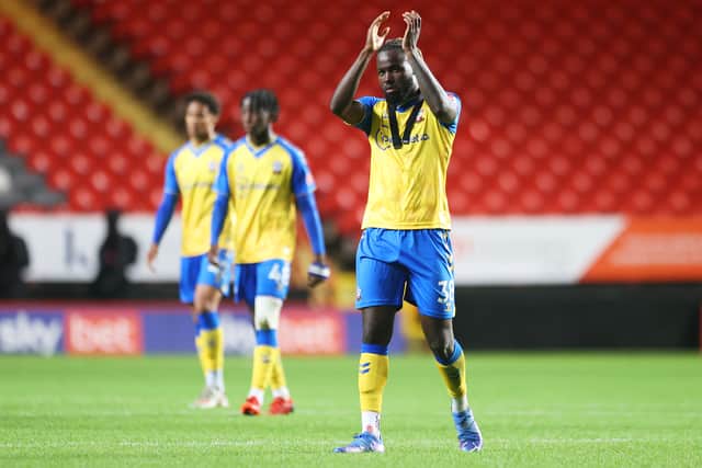 Dynel Brown Kembo Simeu of Southampton FC applauds the fans (Photo by James Chance/Getty Images)