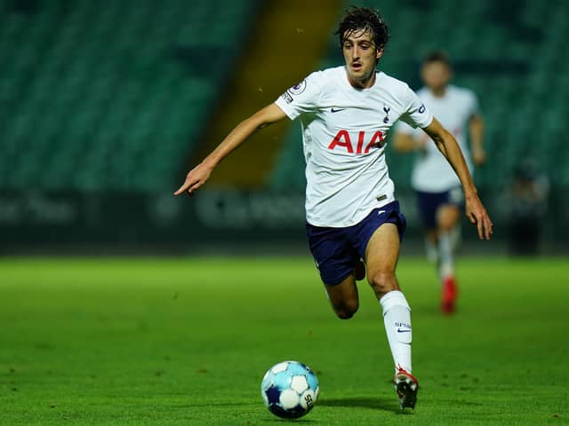 Bryan Gil of Tottenham Hotspur FC in action during the UEFA Europa Conference League  (Photo by Gualter Fatia/Getty Images) 