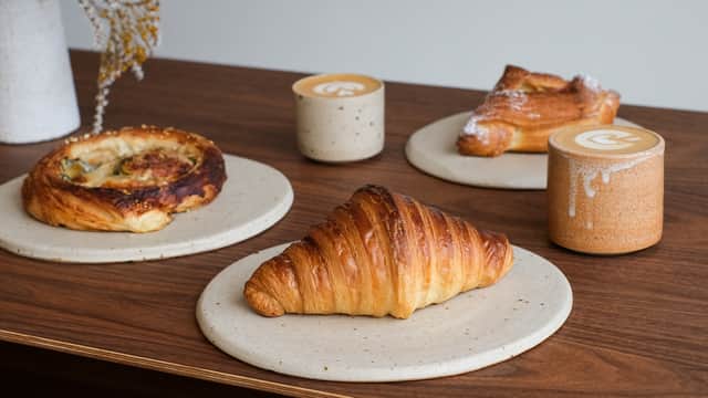 Croissants and coffee at Pophams Bakery in Islington and Hackney. Credit: Pophams Bakery