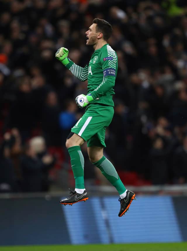Hugo Lloris of Tottenham Hotspur celebrates (Photo by Michael Steele/Getty Images)